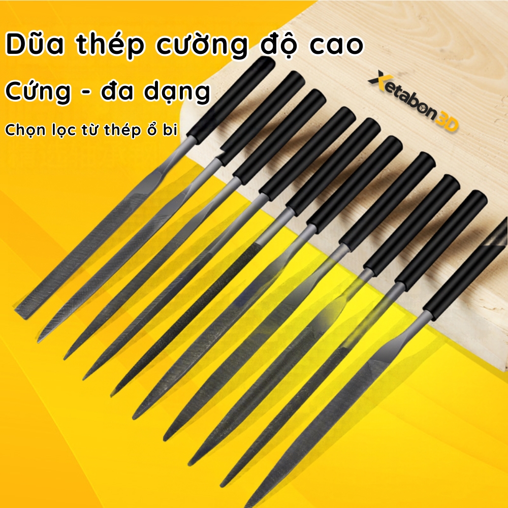 Bộ 10 cây dũa kích thước 3x140mm, đủ loại quy cách khác nhau (3)